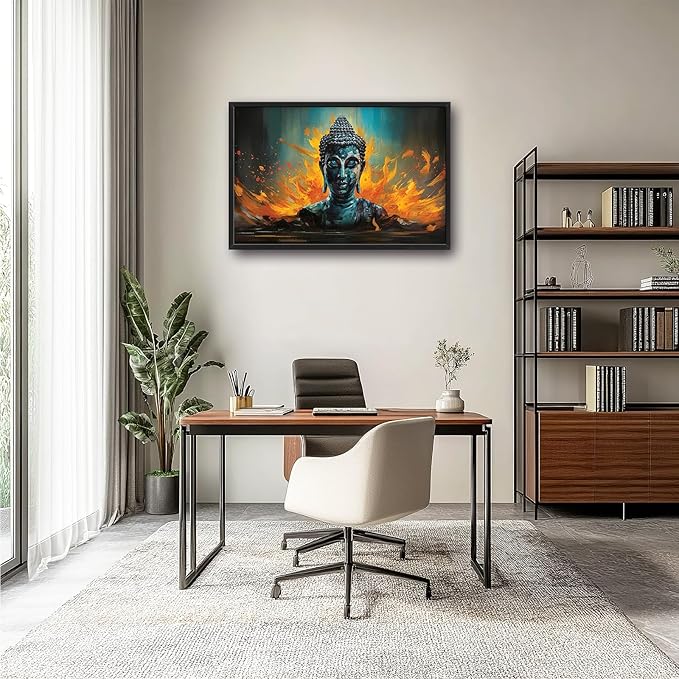 Buddha Wall Art Zen Pictures Wall Decor Framed Canvas Prints Artwork Paintings Home Office Decorations for Living Room Bedroom Dinning Room Corridor 36"x24"