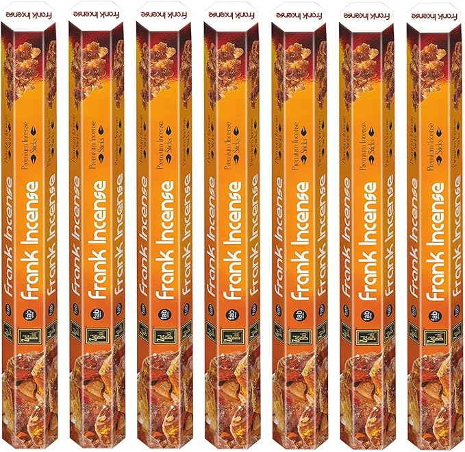 ZED Black Frank Incense Sticks - 20 Incense Sticks per Box -& 6 Boxes Inside (Total 120 Sticks) Premium Quality Incense Sticks for Relaxation, Yoga, Meditation