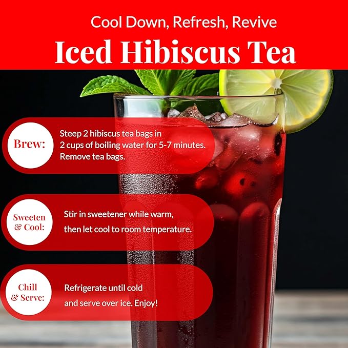 Akshit Hibiscus Ginger Tea, 75Tea Bags, Te De Hibisco, Hibiscus Tea Blend, Non-GMO, No Sugar, Caffeine free. Perfect for Hot or Iced Tea.