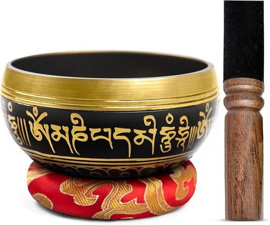Tibetan Singing Bowl Set Brass - Master Healing Grade - Authentic Handcrafted Sound Bowl by Himalayan Bazaar