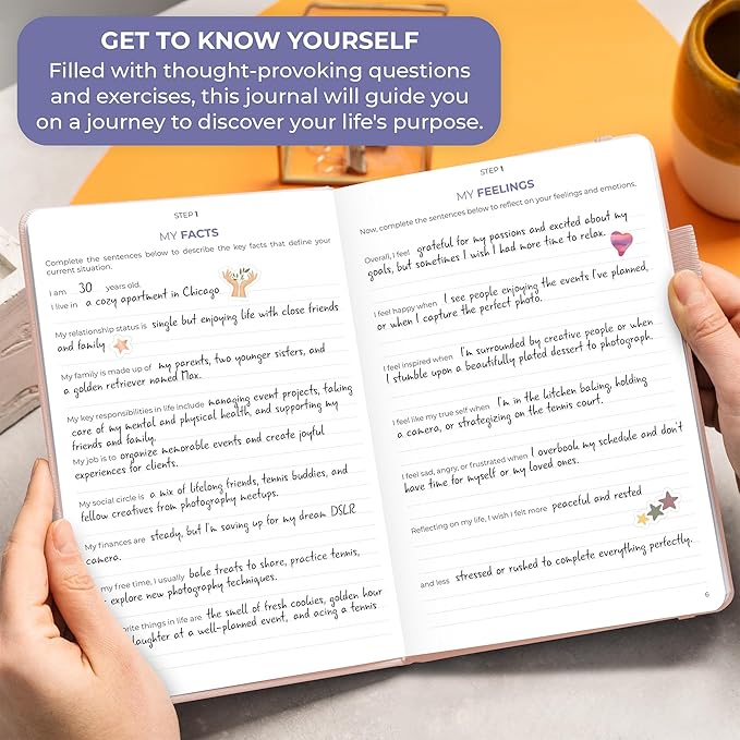 Clever Fox Purpose Seeker Journal – Guided Manifestation & Life Reflection Planner for Daily Self-Exploration, Goal-Setting & Gratitude (Rose Gold)
