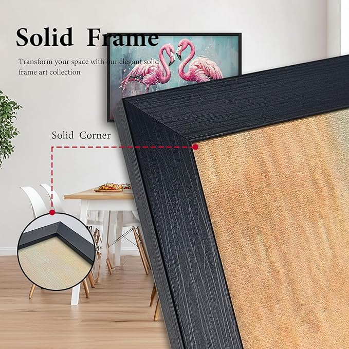 Large Flamingo Framed Wall Art for Living Room Flamingo Pictures Wall Decor Tropical Wildlife Painting Artwork Print Painting Home Decoration for Bathroom Bedroom Office 36x24 inch