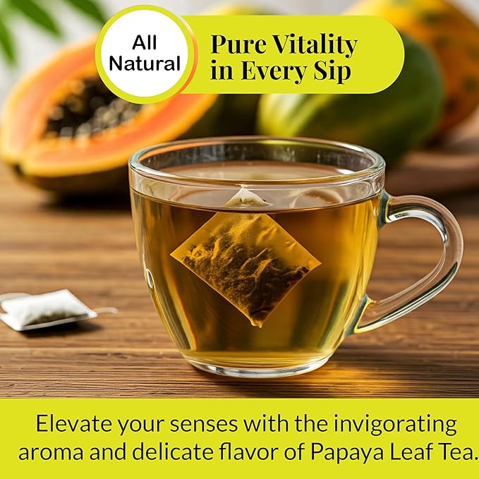 Premium Papaya Leaf Tea, 75Tea bags, 100% Natural Papaya Leaves, HerbalTea, No Additives, Caffeine Free, Non GMO, Gluten-Free, Vegan-Friendly. by Akshit