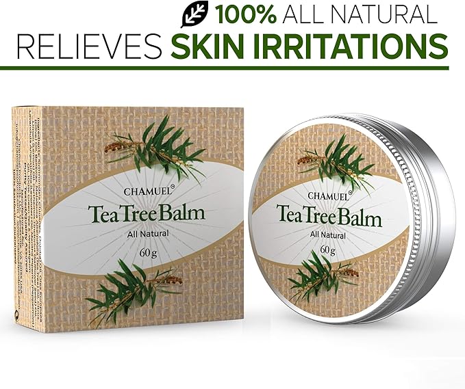 Tea Tree Oil Balm- All Natural | Great Cream for Soothing Eczema, Cracked Foot, Rashes, Jock Itch, Bug Bites, Folliculitis, Acne, Itchy Skin, Cuticles, Psoriasis, Saddle Sores- For Women & Men, 2-Pack