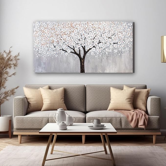 Canvas Wall Art Decor Artwork for Walls Tree of Life Wall Art for Living Room Vintage Black and White Wall Art Decor Tree Flower Wall Art Decorations Prints for Room Home Office Wall Decor 20"X40"