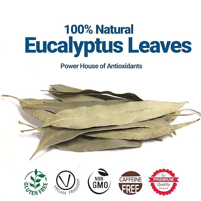 Akshit Eucalyptus Tea Bags, Premium Dried Eucalyptus Leaves Tea, Te De Hojas De Eucalipto, Herbal Tea, Sugar Free, Vegan, Caffeine Free, Non-GMO, Refreshing & Smooth Flavor.