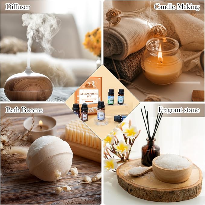 6 Pack Spring Essential Oils Set 10ML Aromatherapy Essential Oil for Diffuser for Home and Car Care Candle Making Lavender Sage Citrus Peppermint and Orchid 2025 Spring
