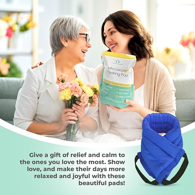 Microwavable Heating Pads for Lower Back, Neck, and Shoulder Pain Relief - Moist Microwave Heating Pad for Muscles and Joints - Microwave Hot Pack Heat Pad for Cramps (Multi Blue, 1)