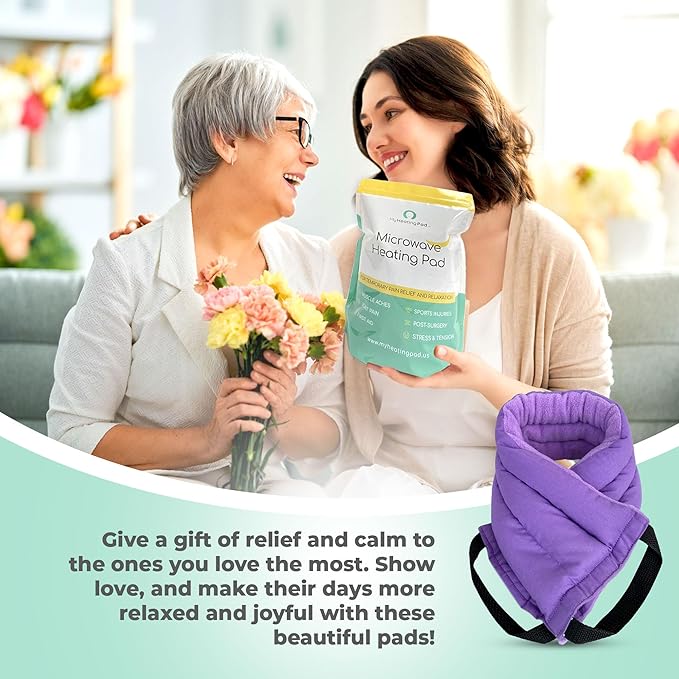 Microwavable Heating Pads for Lower Back, Neck, and Shoulder Pain Relief - Moist Microwave Heating Pad for Muscles and Joints - Microwave Hot Pack Heat Pad for Cramps -3 Heat Pack Purple