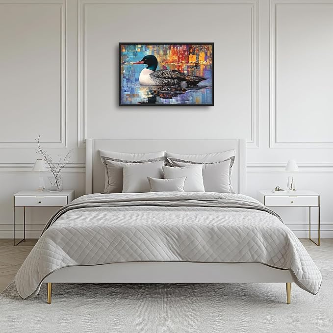 Kylora Mallard Wall Art Duck Pictures Wall Decor Graffiti Duck Prints Modern Artwork Abstract Painting Home Office Decorations For Kitchen Bathroom Bedroom Dining Living Room 36"x24"