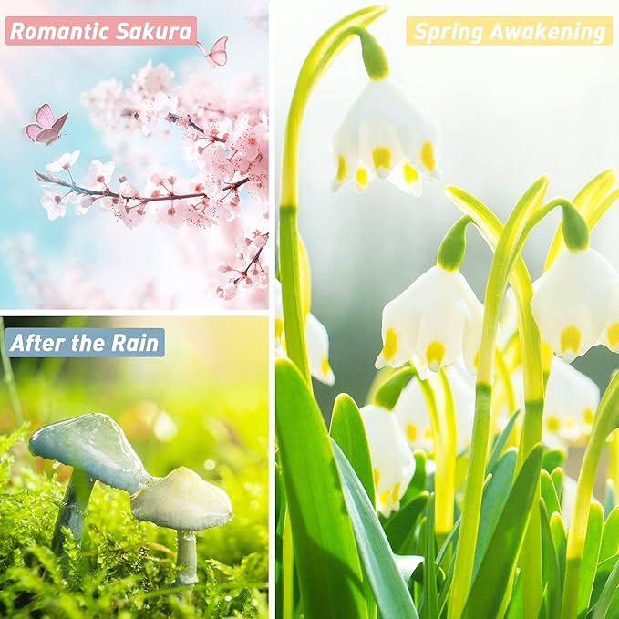 Spring Fragrance Oils, ESSLUX Premium Scented Oils for Home Diffuser, Soap Candle Making Scents, Refreshing Aromatherapy Essential Oil Gift Set, Rose & Lily, Peppermint Grass and More