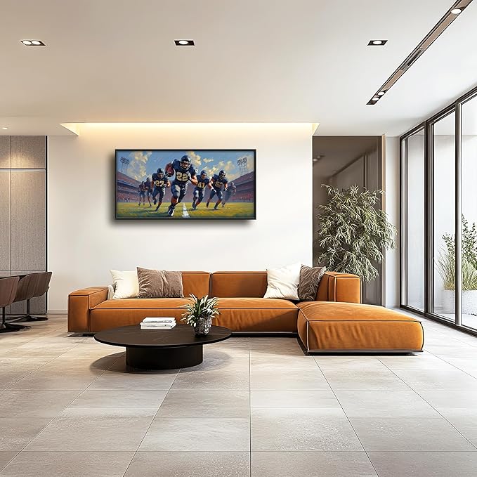 Glocmna Framed Large Wall Art for Living Room American Football Team Wall Decor Sport Theme Canvas Pictures Painting Print Gym Decor for Home Gym Artwork Decorations for Boys Bedroom Home Gifts 30"x60"