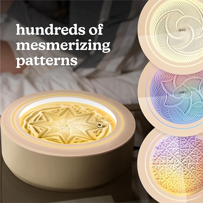 Homedics 11” Drift Sandscape, Compact Size, Zen Garden, Meditation Accessories, Decorative Sandscape, Smart LED Lighting, Wi-Fi Enabled (Nude)