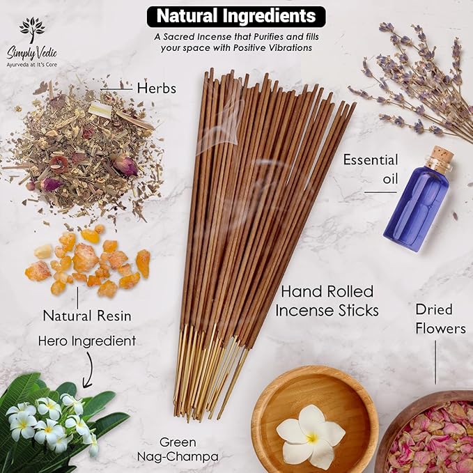 Nag Champa Incense Sticks 250g with Holder – 135 Hand-Rolled Natural Agarbatti – No Charcoal, Long-Lasting Aromatherapy for Pooja, Home, Yoga, Meditation, Relaxation, Spiritual Healing