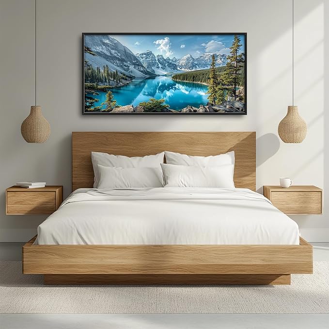 Colorado Wall Art Mountain Lake Pictures Wall Decor Nature Large Landscape Canvas Prints Artwork Paintings Home Office Decorations Above Bed Framed Artwork for Living Room Dinning Room 60"x30"
