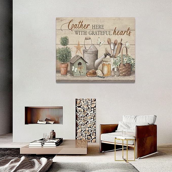 Farmhouse Kitchen Wall Art Country Kitchen Wall Decor Farm Rustic Sign Pictures Canvas Painting Artwork Home Decorations for Living Room Bedroom Bathroom Office 20"x16"