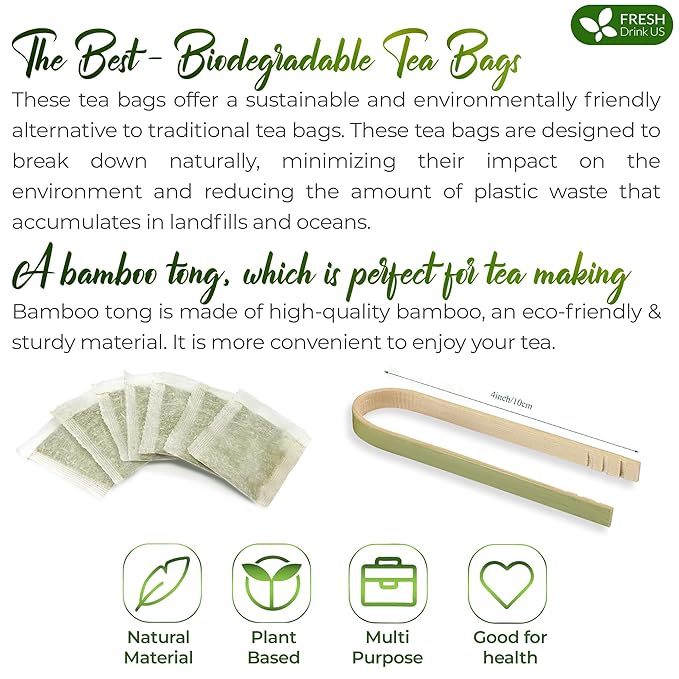 FreshDrinkUS, Pine Needle Tea Bags – 40 Tea Bags, Naturally Caffeine-Free, Refreshing Herbal Tea, Wild-Harvested Pine Leaves, Aromatic and Soothing – Non-GMO & Eco-Friendly Packaging