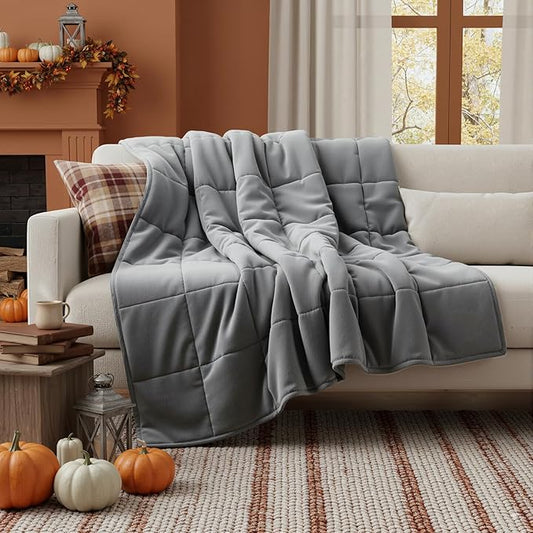 Weighted Blanket 10lbs 48"x72" Full Size for Adults, Heavy Throw Blanket for Couch & Bed, Soft Breathable Cotton for All-Season Comfort (48"x72"10lbs)