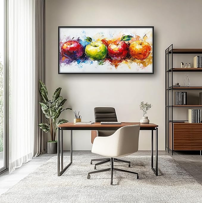 Kylora Apples Wall Art Abstract Apple Pictures Wall Decor Fruit Large Master Over Above Bed Canvas Prints Horizontal Modern Artwork Painting Home Office Decorations For Bedroom Living Room 30"x60"