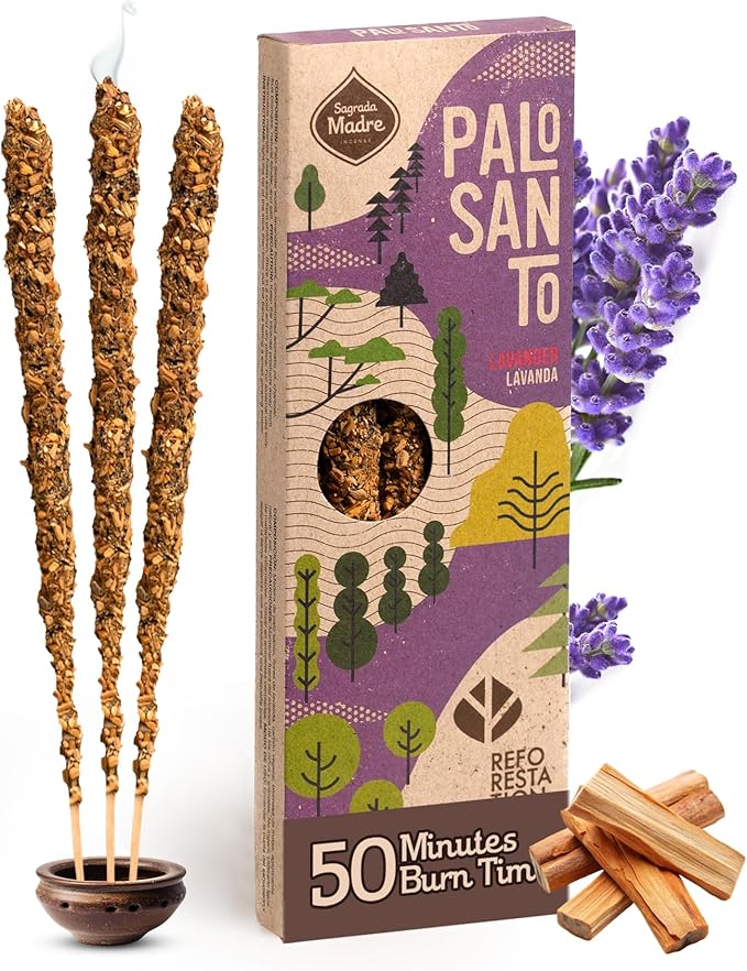 22- Piece Palo Santo Incense Sticks Bundle – Sandalwood (9”), Lavender (6.7”), & Ritual Self-Love (9”), Organic, Non-Toxic & Eco-Friendly, Wild-Harvested & Aromatic, 50-60 Min Burn Time