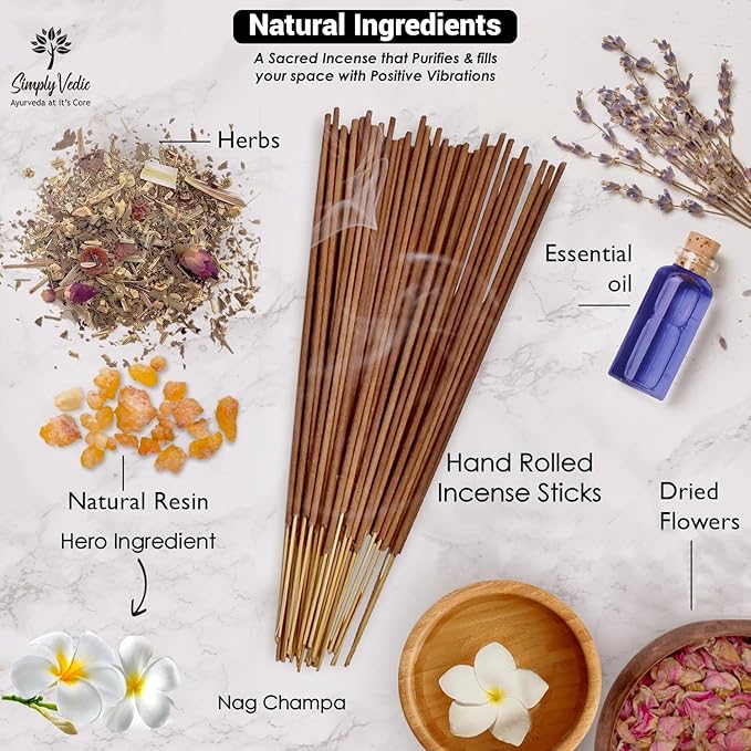 Nag Champa Incense Sticks 250g with Holder – 135 Hand-Rolled Natural Agarbatti – No Charcoal, Long-Lasting Aromatherapy for Yoga, Meditation, Relaxation, Spiritual Healing, Pooja, Home