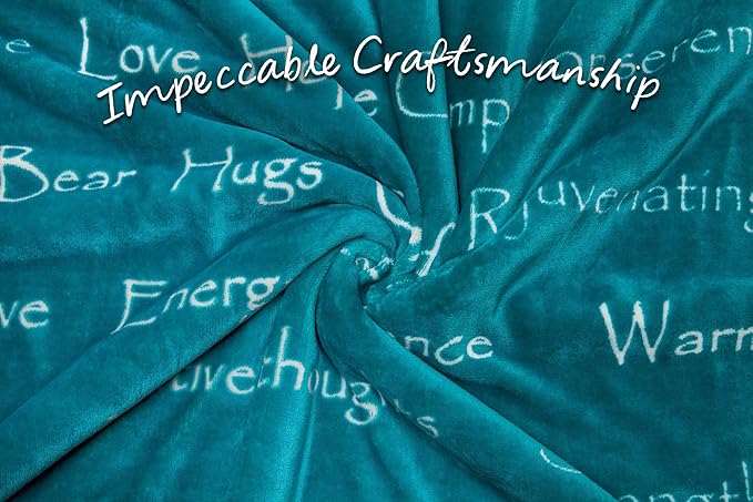 Chanasya Premium Sympathy Warm Hugs Gift Throw Blanket - for Positive Energy Support Comfort Strength - Cancer Chemo Get Well Gift Blanket - Patient Women Men Friend (60x70 Inches) Teal