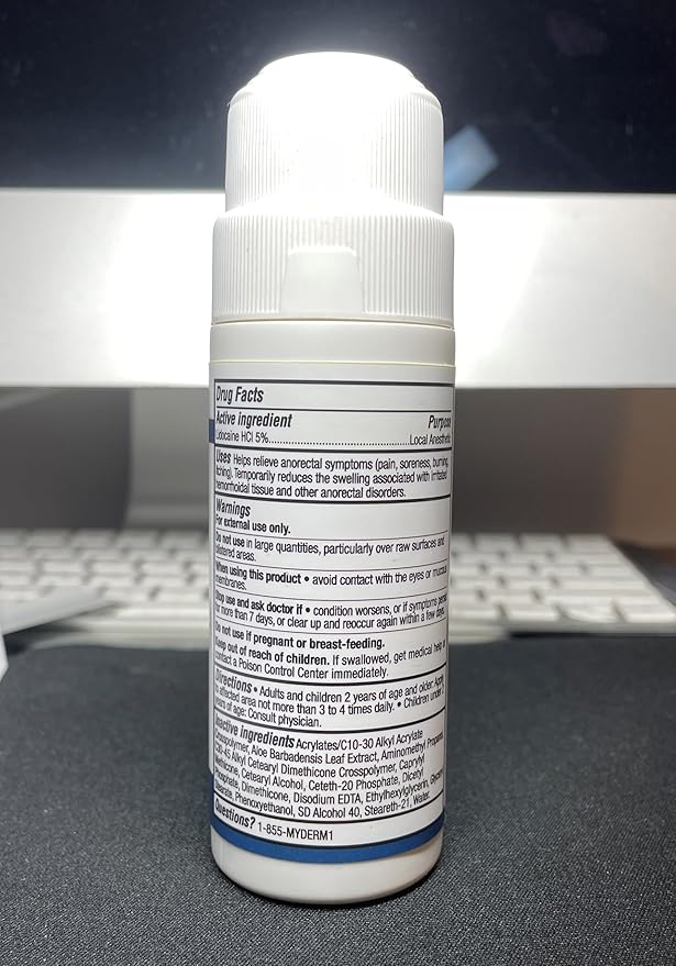 Myderm Medical 5% Lidocaine Numbing Roll On - Pack of 2 - for Minor Aches, Scratches and Hemorrhoidal Discomfort - Made in The USA