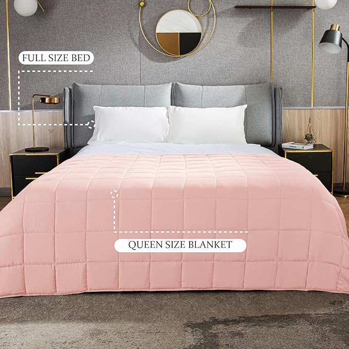 CYMULA Weighted Blanket for Adults (15lbs 48"x72" Twin Size) - Cooling Breathable Heavy Blankets for Summer Winter - Ultra Microfiber Soft Comfort Throw with Glass Beads - Gifts for Men/Women