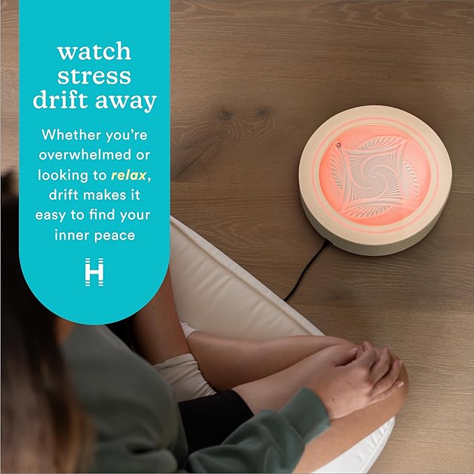 Homedics 11” Drift Sandscape, Compact Size, Zen Garden, Meditation Accessories, Decorative Sandscape, Smart LED Lighting, Wi-Fi Enabled (Nude)