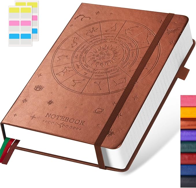 Notebook Journals for Writing Women/Men, 320 Pages Thick Daily Journal Notebooks with 100Gsm Lined Paper, Hardcover Notebook College Ruled for Work School, Faux Leather, A5 (5.7'' X 8.4'') ,