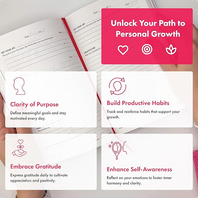 iAmEvolving Journal – Gratitude Journal with Prompts for Goal Setting, Habit Tracking, Mindfulness, Daily Reflection, Affirmations – 2025 Undated Self-Care Notebook for Women & Men (Lavender)