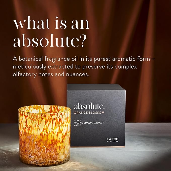 LAFCO New York Signature Candle, Orange Blossom - 15.5 oz - 90-Hour Burn Time - Reusable, Hand Blown Glass Vessel - Made in The USA