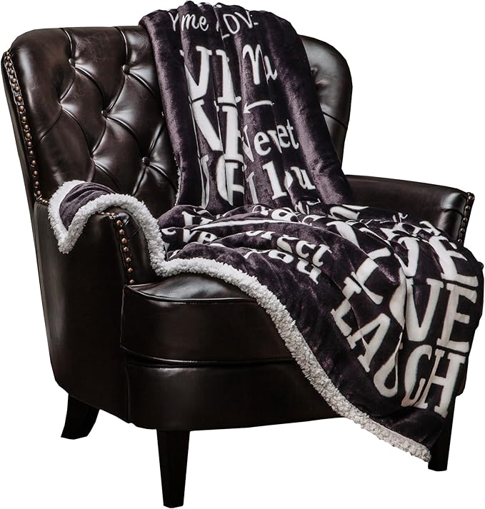 Chanasya Premium I Love You Gift Throw Blanket - for Love Support Thinking of You Message Birthday Blanket - for Couple Best Friend Women Girlfriend Boyfriend Bestie Sister- Dark Gray