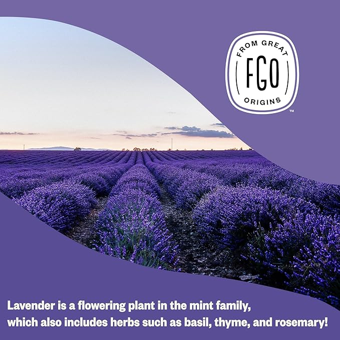 FGO Organic Dried Lavender Flowers, Extra Grade Dried Buds, Imported From France for Culinary or Sachet Bags, 4oz, Packaging May Vary (Pack of 1)