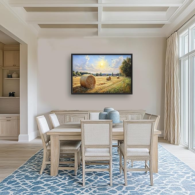Farmhouse Wall Art Rustic Farm Pictures Wall Decor Large Country Nature Landscape Canvas Prints Painting Framed Artwork Home Decoration for Dining Room Kitchen Living Room Office 36"x24"