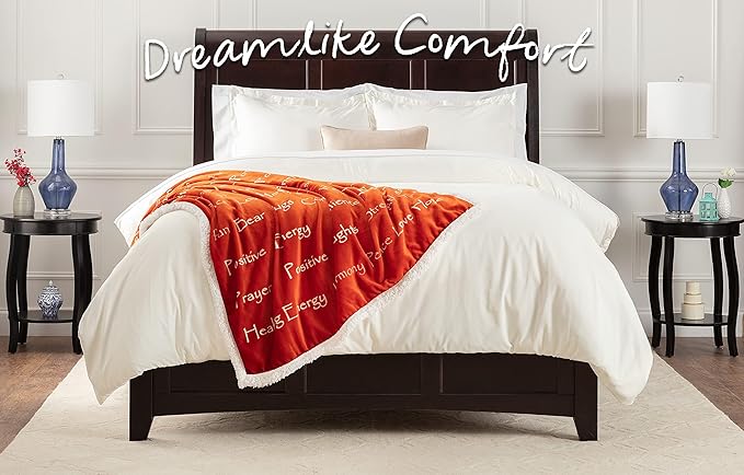 Chanasya Premium Sympathy Warm Hugs Gift Throw Blanket - Healing Gift Cancer Chemo Survivor Get Well Caring Gifts - Comfort Gift Blanket for Love Support Strength -Women Men Friend Grandma - Orange
