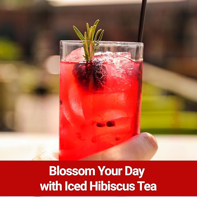 Akshit Hibiscus Tea With Moringa, Hibiscus Tea Blend, 75Tea Bags, Te De Hibisco, Caffeine Free, Sugar Free, Non GMO, No Additives.