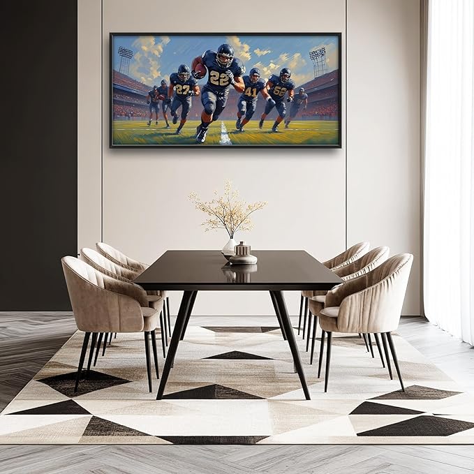 Glocmna Framed Large Wall Art for Living Room American Football Team Wall Decor Sport Theme Canvas Pictures Painting Print Gym Decor for Home Gym Artwork Decorations for Boys Bedroom Home Gifts 30"x60"