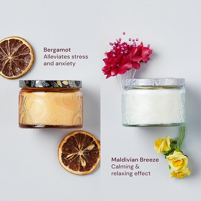 Scented Candle Set - 4-Pack, Purple Box - Aromatherapy Scents for Birthday Gifts for Mom - Over 160-Hour Burn Time for Mom Birthday Candles