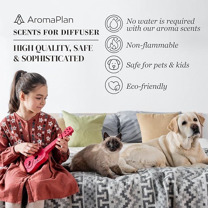 AromaPlan Hotel Scents Golden Velvet 5 Fl Oz (148ml), Home Luxury Aroma & Hotel Fragrance Diffuser Oil- Hotel Diffuser Oil for Aromatherapy- USA Made, Bigger Bottle, Bolder Aroma & Longer Lasting