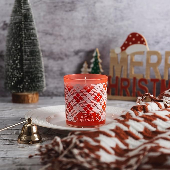 Christmas Scented Jar Candle - 6oz Soy Wax Candle - Joyful Season Infused with Holiday Floral Aroma - with Beautiful Keepsake Box Special for Christmas/Holiday Gifts