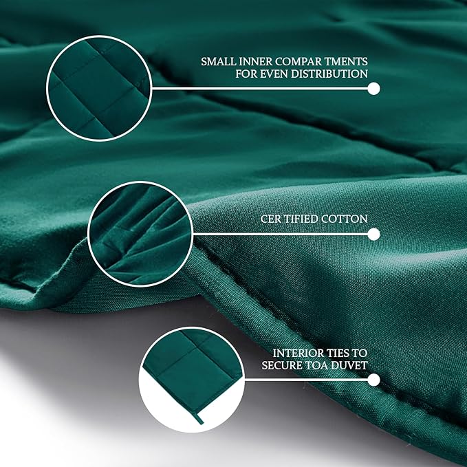 CYMULA Weighted Blanket for Adults (15lbs 60"x80" Queen Size) - Cooling Breathable Heavy Blankets for Summer Winter - Ultra Microfiber Soft Comfort Throw with Glass Beads - Gifts for Men/Women