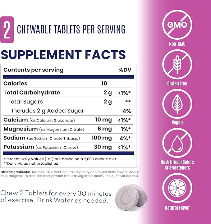 SaltStick Electrolyte FastChews - 120 Mixed Berry Chewable Electrolytes - Salt Tablets for Running and Hydration, Electrolyte Chews - 120 Count