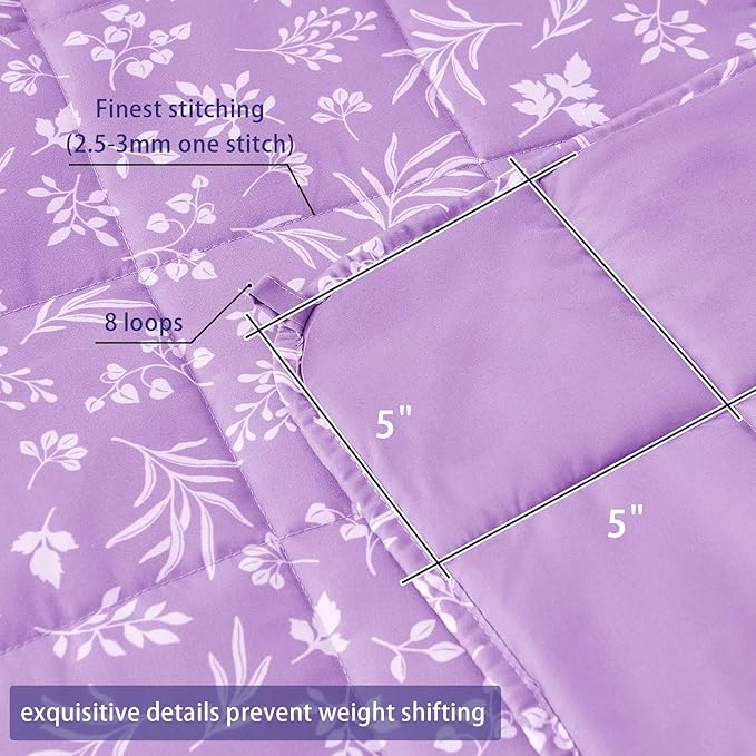 yescool Weighted Blanket for Adults (15 lbs, 60" x 80", Mauve) Cooling Heavy Blanket for Sleeping Perfect for 140-160 lbs, Queen Size Breathable Blanket with Premium Glass Bead, Machine Washable