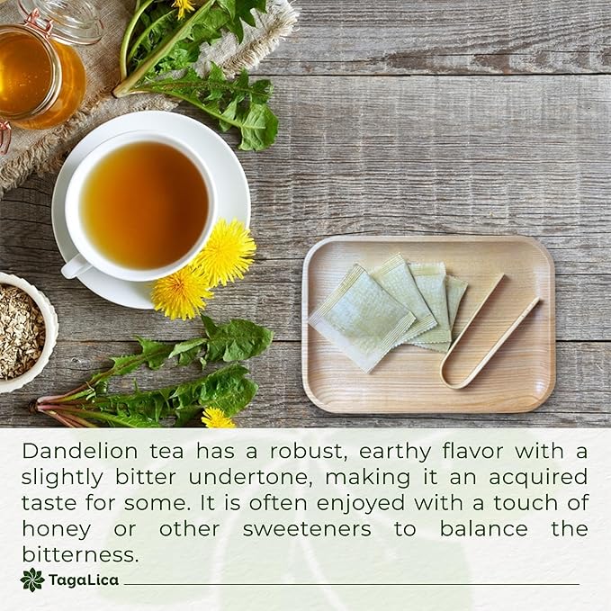 TagalicaTa Premium 55 Dandelion Root Tea Bags - 100% Natural & Pure, Eco-Conscious, Herbal Tea - No Sugar, No Caffeine, No Gluten, Vegan