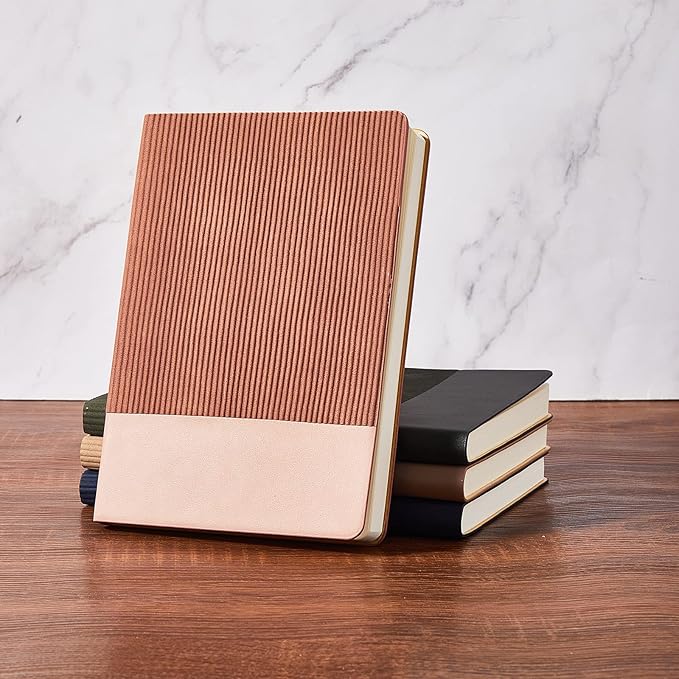 Lined Journal Notebook for Work College Ruled Note Book 5.79"x8.27" A5 PU Leather Daily Journaling 216 Pages for Women Men Writing Home School Supplies Business (A5 Lined 216pages, 02-Dark Pink)