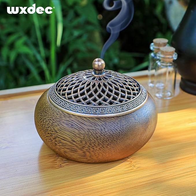 Incense Burner, Acacia Wood Incense Burner, Incense Holder for Sticks, Home Decor, Zen Decor, Meditation Tools, Yoga Tools, Round Shape