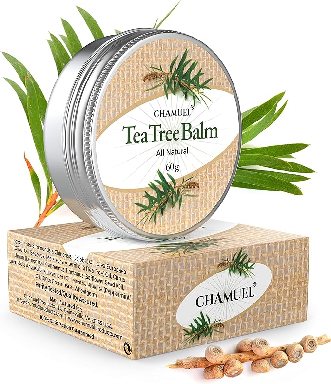 Tea Tree Oil Balm- All Natural | Great Cream for Soothing Eczema, Cracked Foot, Rashes, Jock Itch, Bug Bites, Folliculitis, Acne, Itchy Skin, Cuticles, Psoriasis, Saddle Sores- For Women & Men, 2-Pack