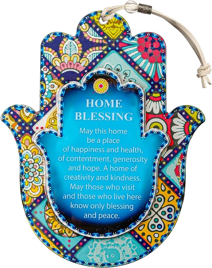 Epoxy Hamsa English Home Blessing 7.5 * 5.9" - Mosaic Motif