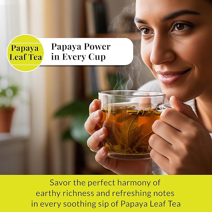 Premium Papaya Leaf Tea, 75Tea bags, 100% Natural Papaya Leaves, HerbalTea, No Additives, Caffeine Free, Non GMO, Gluten-Free, Vegan-Friendly. by Akshit
